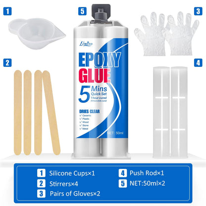 Epoxy Glue - 5 Minute Fast Repair Multi-Purpose for Repairing Clear