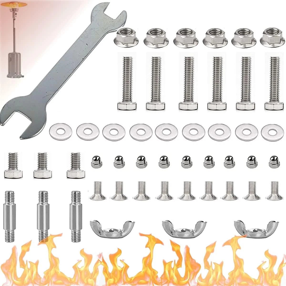 Replacement Hardware Bolt & Nut Set for Patio Heater - For Umbrella Heaters