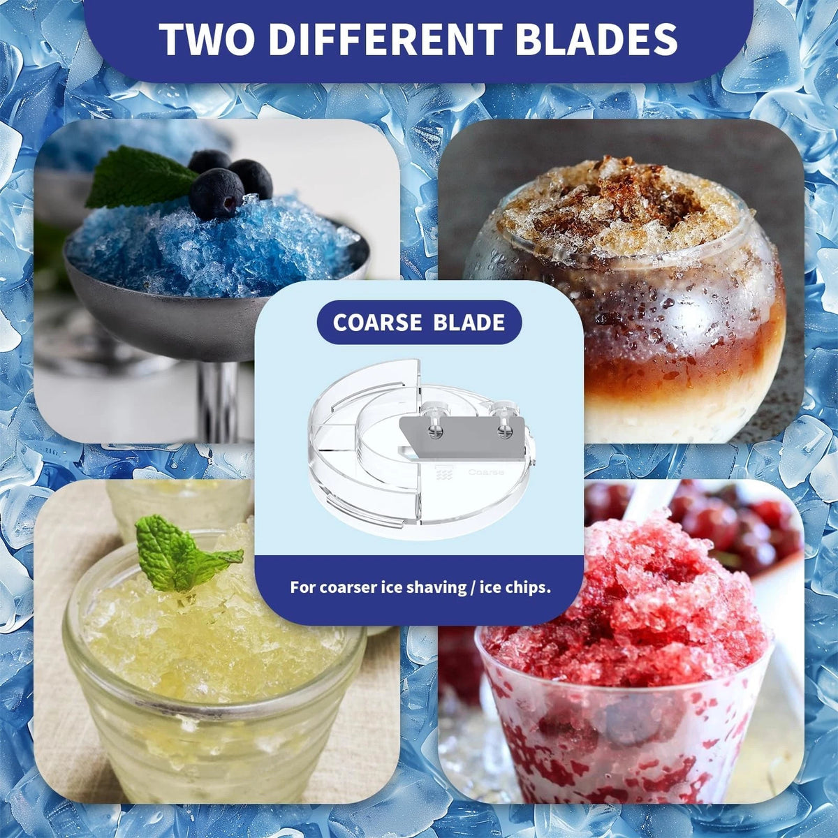 Shave Ice Attachment for Kitchenaid Stand with 8 Molds, White