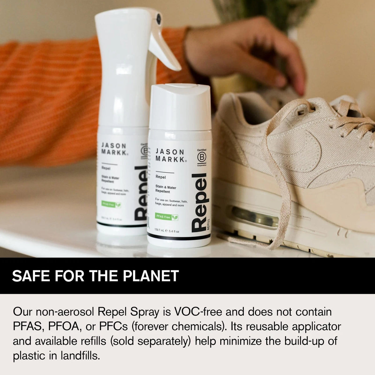 Jason Markk Shoe & Sneaker Protector Repel Spray, Water & Stain 5.4 Oz, White