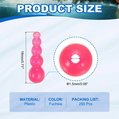PATIKIL Stacked Fishing Beads, 250Pcs Plastic Bead 18mm, Fuchsia