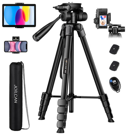 JOILCAN Camera Tripod, 68" Tablet Tripod Stand for Phone Cameras, 68", Black