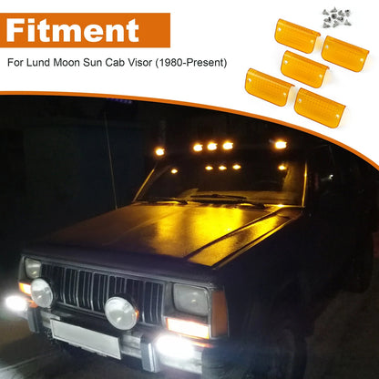Orange Amber Cab Roof Visor Replacement Light Lens for Lund Moon/Sun Visor-5PCS