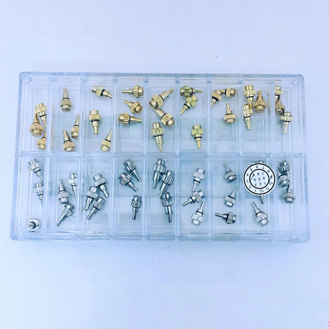 1 Set Stainless Steel Silver/Gold Watch Pusher Button Crown Flat Head Push Type