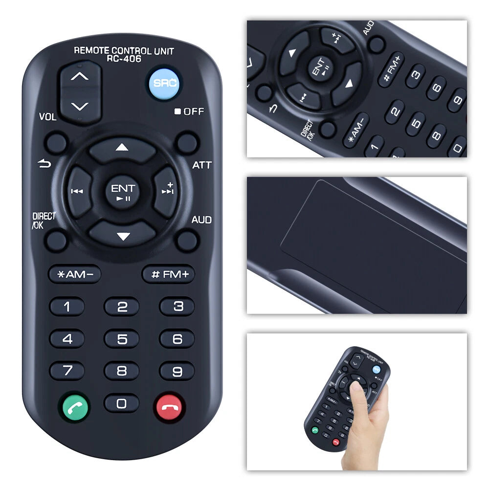 RC-406 For Kenwood CD Receiver Remote Control KDC-X704 KMR-D358 KDC-BT34