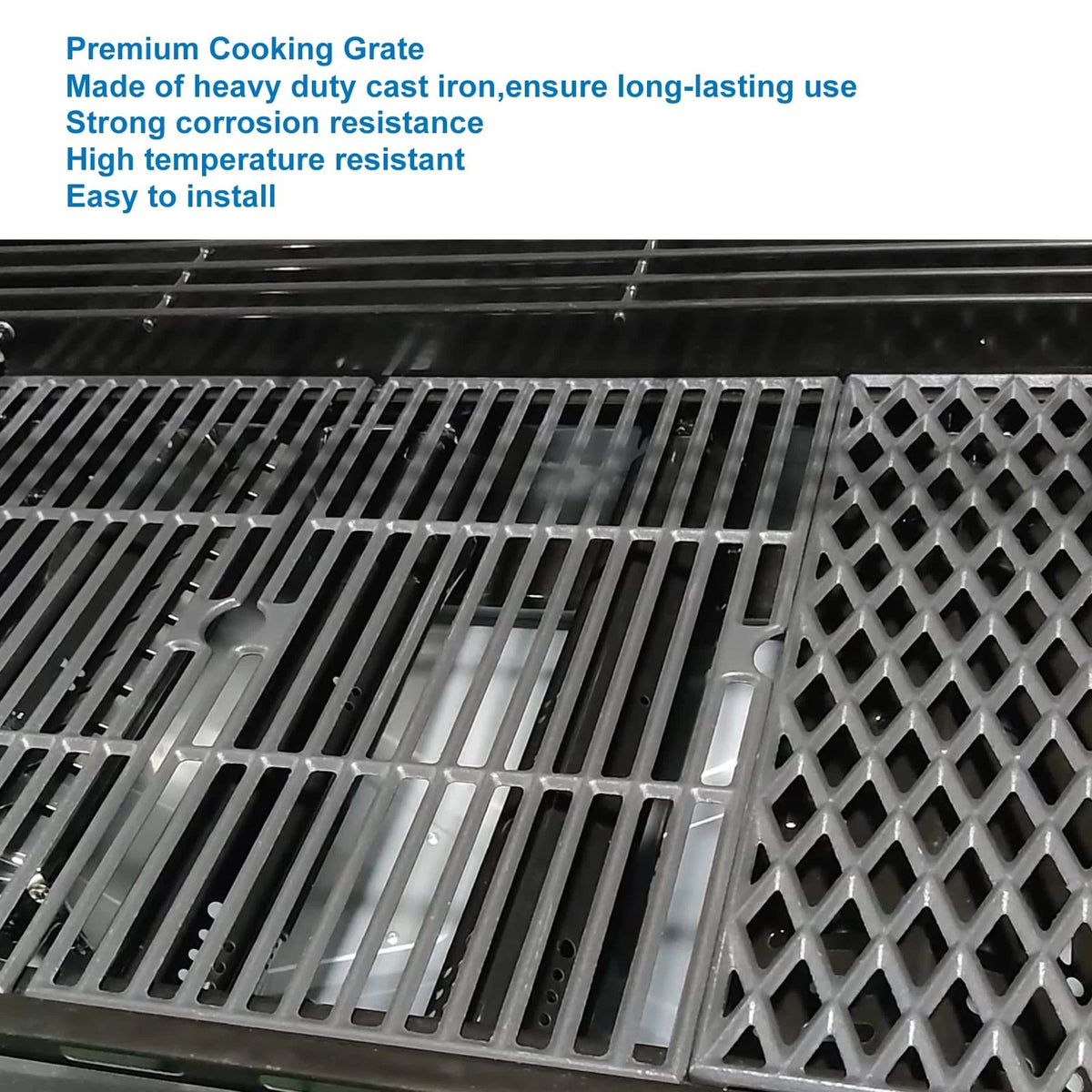 Uniflasy Cast Iron Cooking Grates for Dynaglo 4 Burner For DGH450CRP, Black