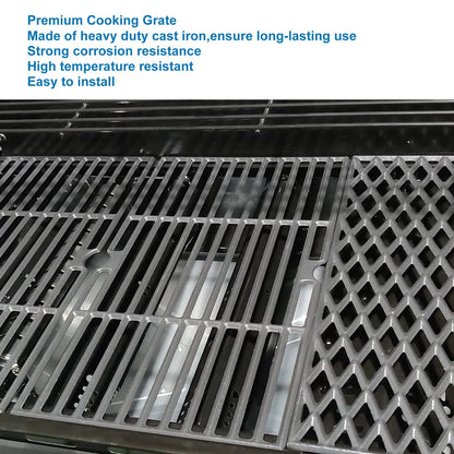 Uniflasy Cast Iron Cooking Grates for Dynaglo 4 Burner For DGH450CRP, Black