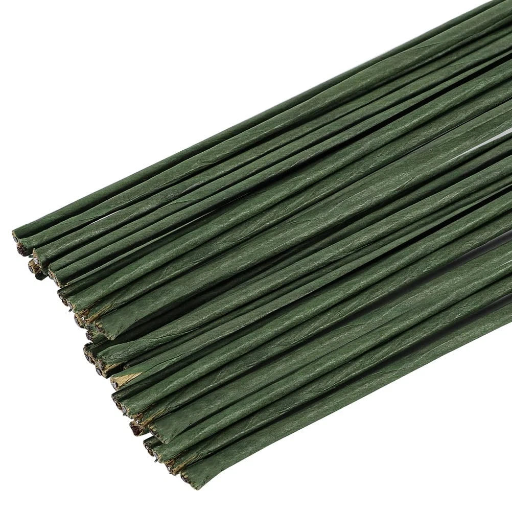 60 Pack Floral Stems Wire for Paper Flower 2 Gauge 2 Green, Green