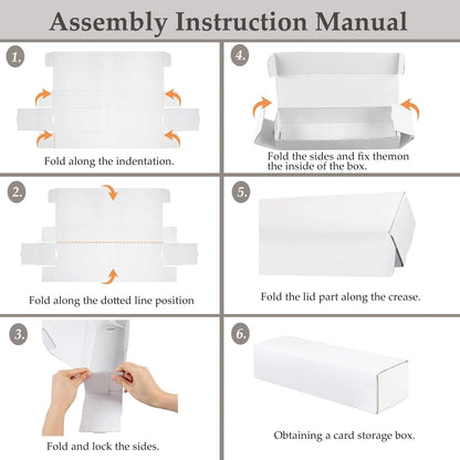 OPPERLLY 3 Pack Trading Card Storage Box, 3 Size Designs 3 Pack, WHITE