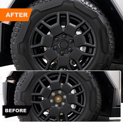 For Tesla Cybertruck Lug Nut Covers & Center Caps (24 Lugs +4Caps ) -Matte Black