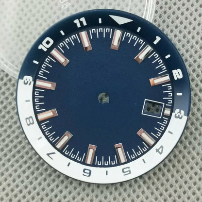 Green Luminous Steel Watch Dial Plate Replacement For Seiko NH35 NH35A Movement