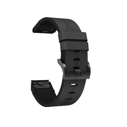 22mm Black Leather Watchband Strap Quick Wristband For Garmin Fenix 5 6 7 e