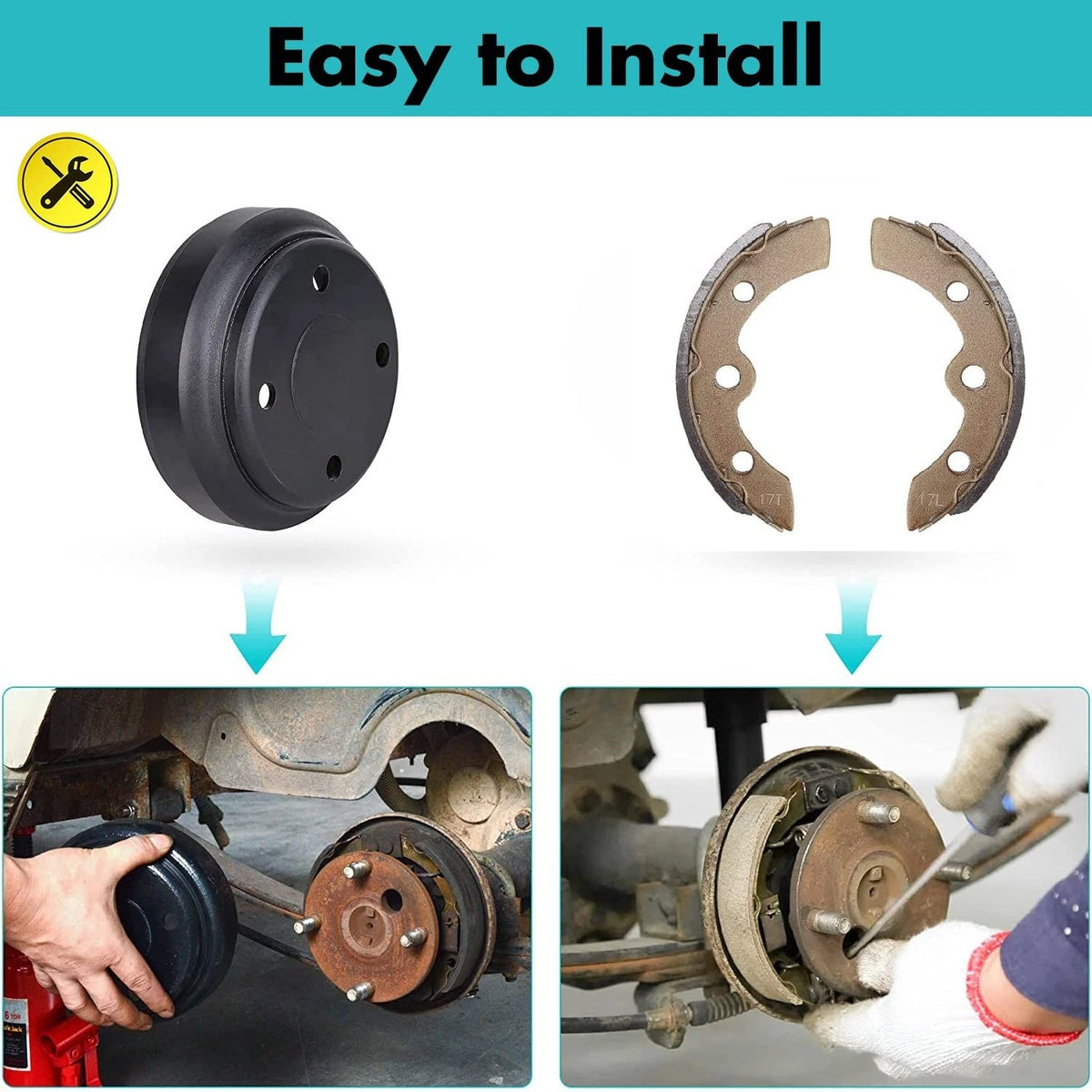 10L0L Golf Cart Brake Repair Kit for Club Car DS 1995-Up and With Spring