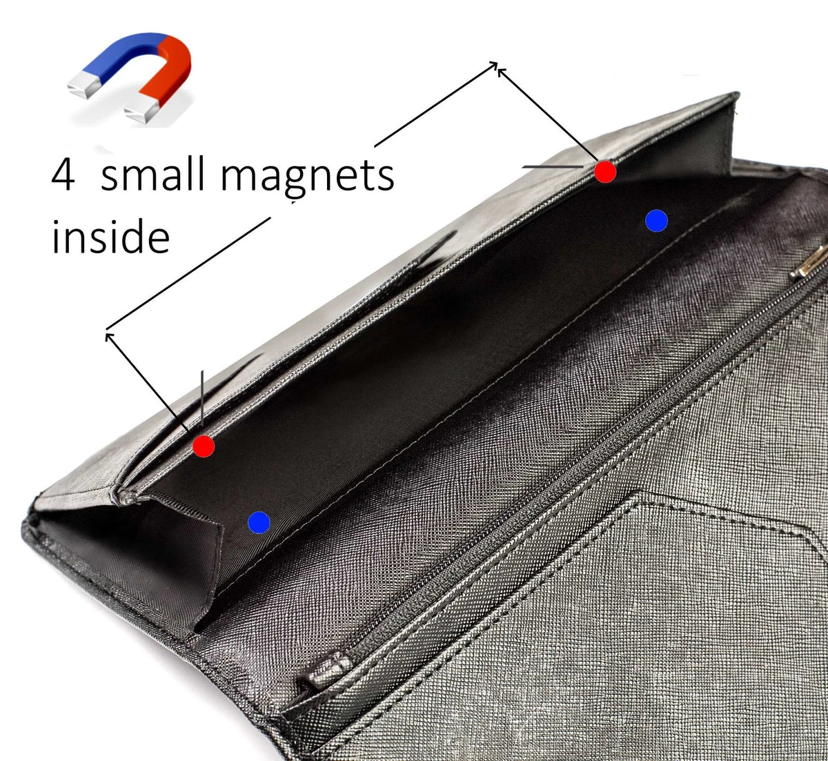 Server Book with Zipper Pocket and Magnetic Closure Booklet black