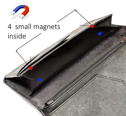 Server Book with Zipper Pocket and Magnetic Closure Booklet black
