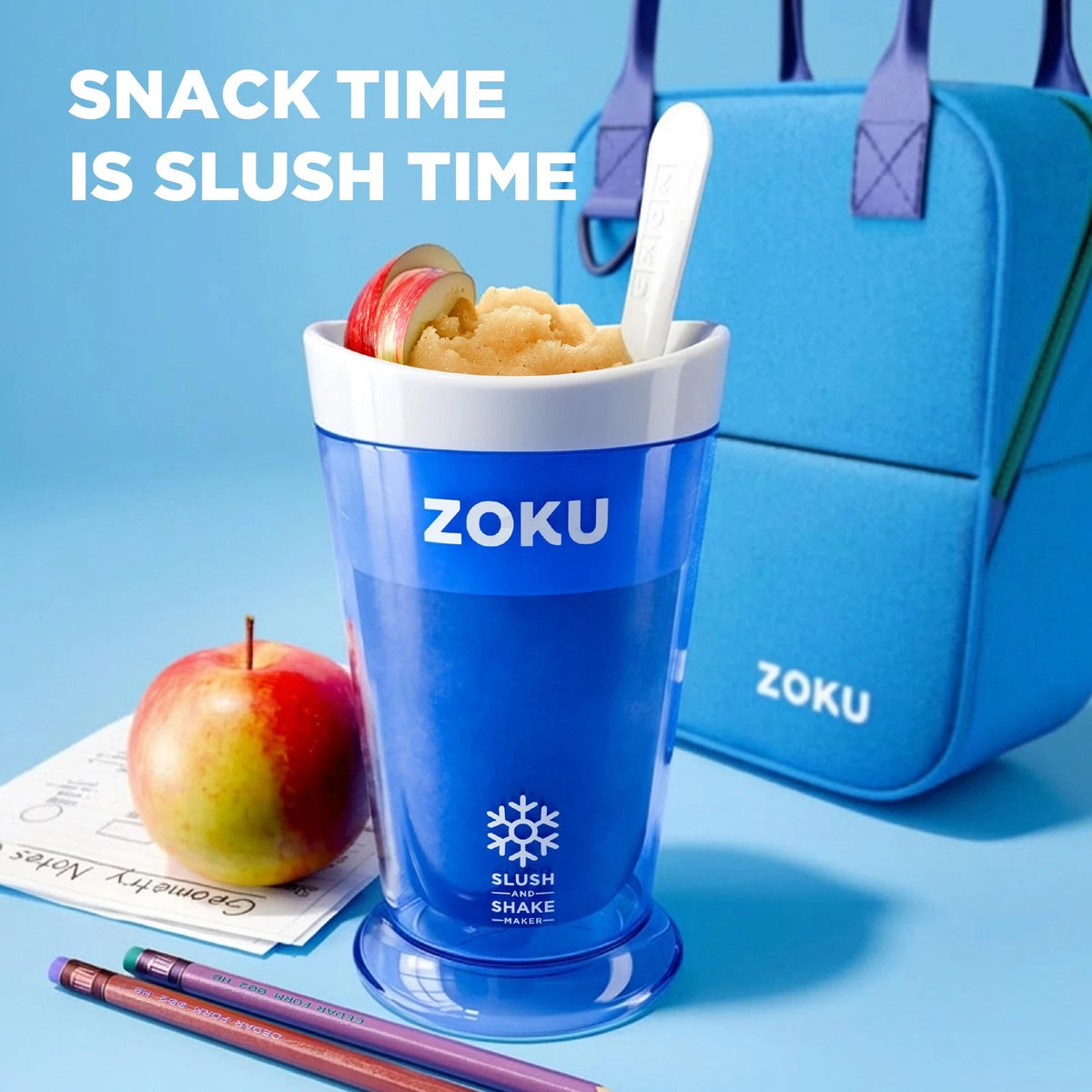 Zoku Jumbo Slushie Cup With Spoon Freezer Core Single-Serve Cup, Red