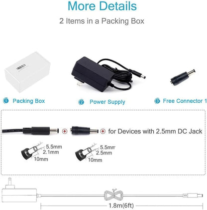 [UL Listed] Maxson 15V 2A Power Supply Charger (Input AC 100V-240V, Black