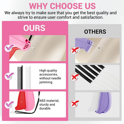 Stitch Gun for Clothes - Handheld Quick Clothing Fixer - Tagging Pink Red