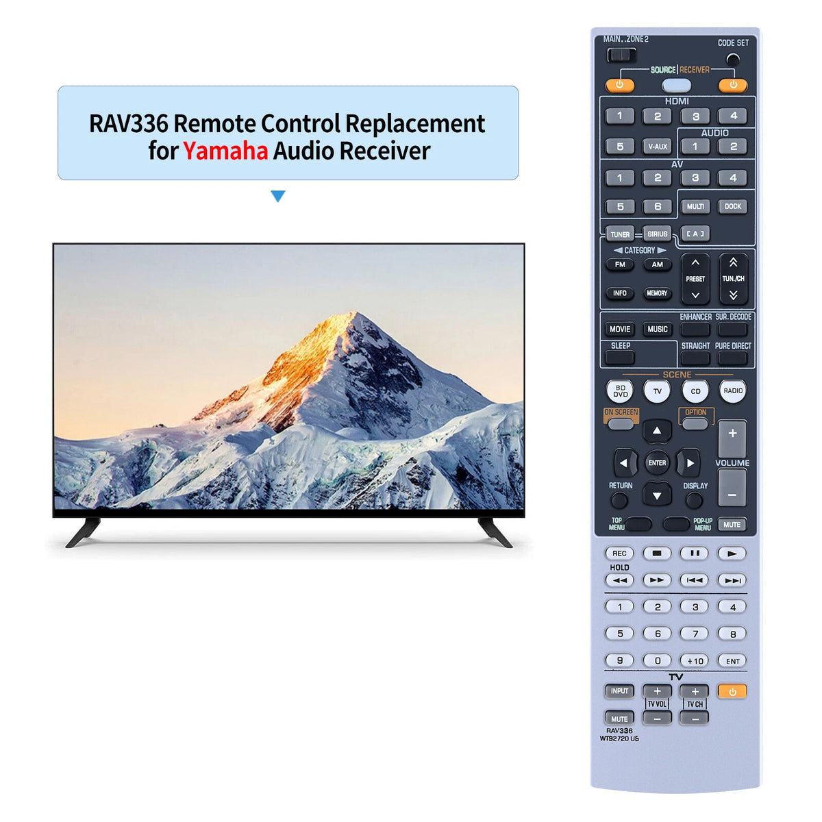 RAV336 WT92720 US Remote Control For Yamaha RX-A700 RX-V667 RX-V771 HTR-6063