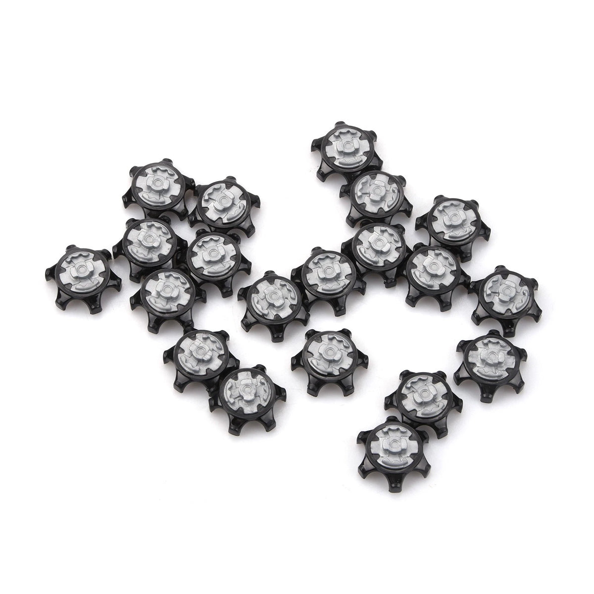 20Pcs Durable Plastic Golf Shoe Spikes Cleat Fast Twist Black Plastic