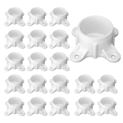 12 Packs 2" PVC Flange, Table Screw Caps Pipe 2 inch-12Packs, White