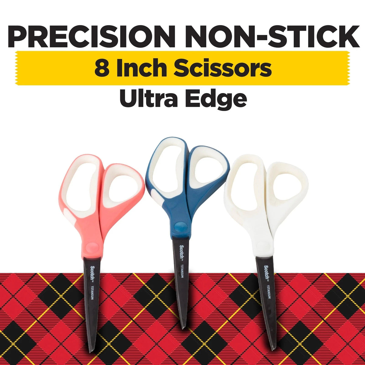 Scotch  Precision Ultra Edge Scissors, 3-Pack, Cobalt, Teal and Hibiscus