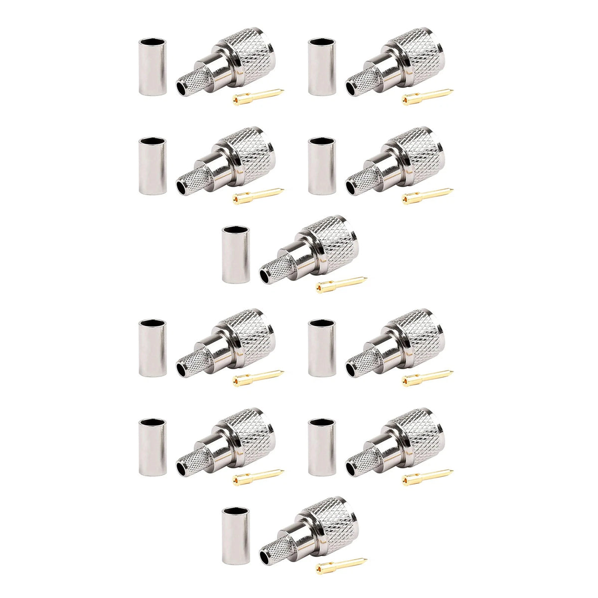 10x Mini-UHF Male Crimps Connector For RG-58/U Cable Radio Antenna Brass