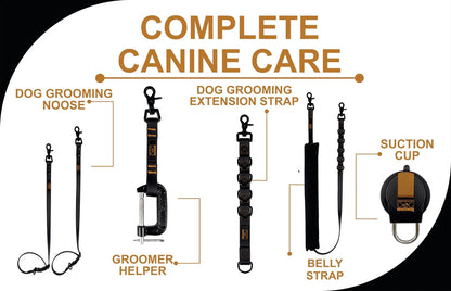 Prestige Elite - Set of 6 - Groomers Helper, Grooming Loops 39 inches, Black