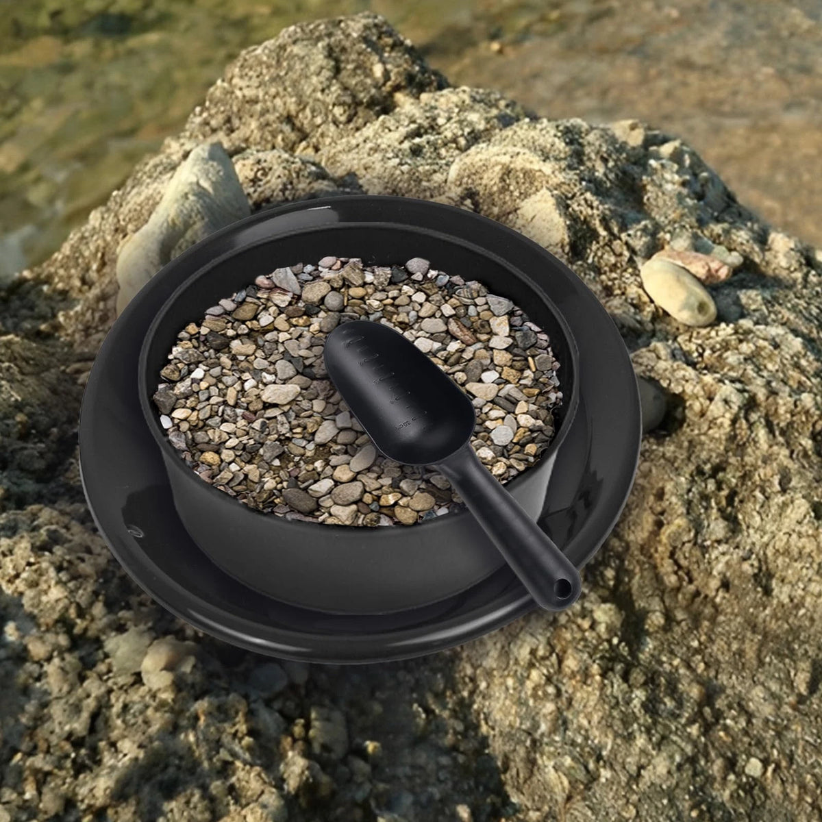 18pcs Mini Sluice Box Gold Panning Kit, Portable Aluminum Alloy Mining Black