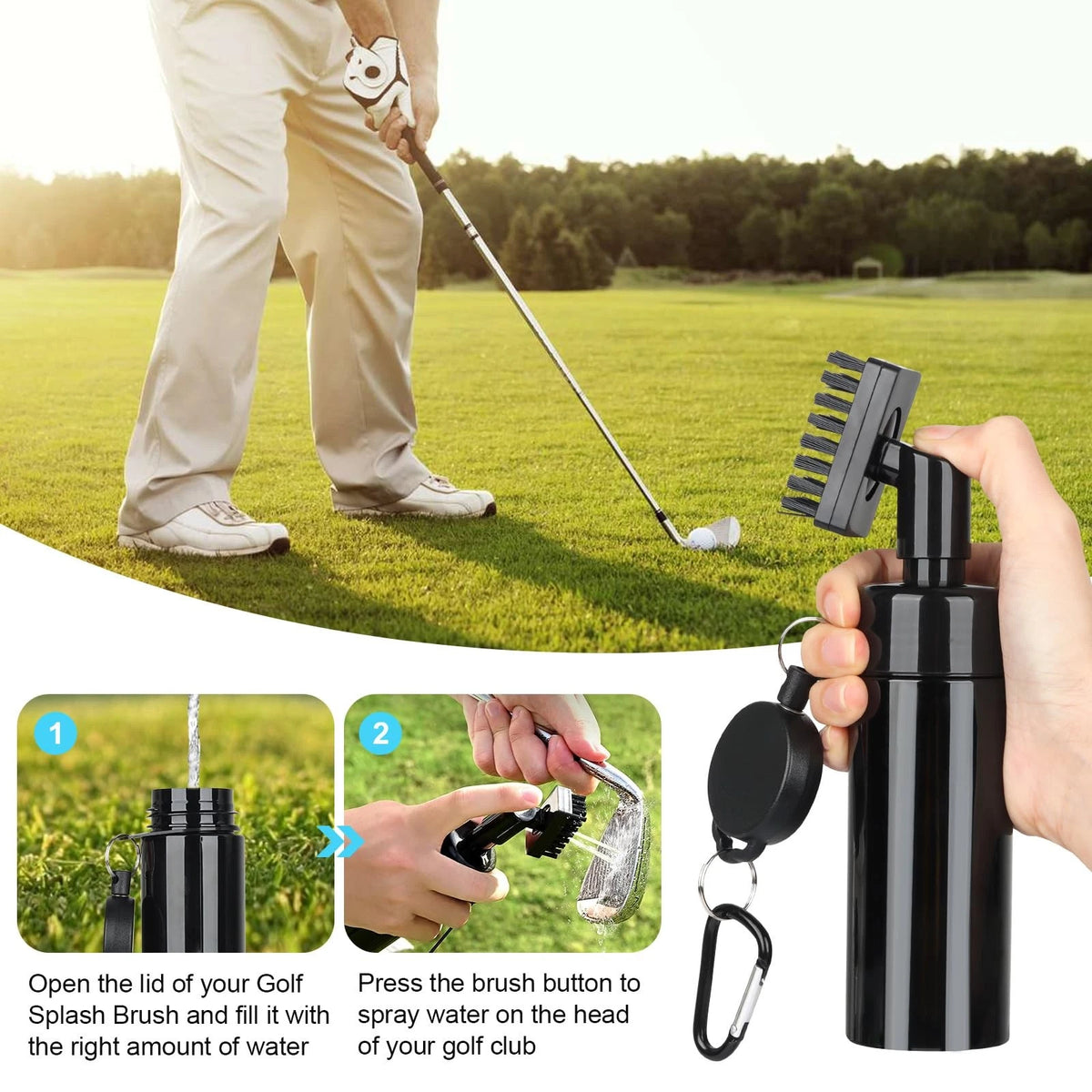 HUIJUTCHEN Golf Club Cleaning Kit,Golf Accessories,Golf 6 Pcs, Black