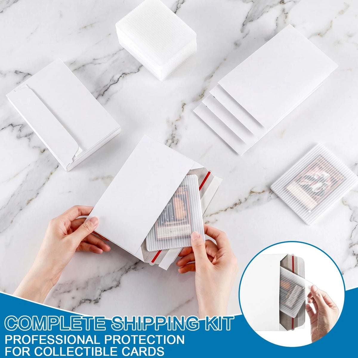 MotiMind 425 Pcs Card Shipping Protector Envelopes Set 3.5" X 4.5", clear