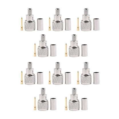 10x Mini-UHF Male Crimps Connector For RG-58/U Cable Radio Antenna Brass