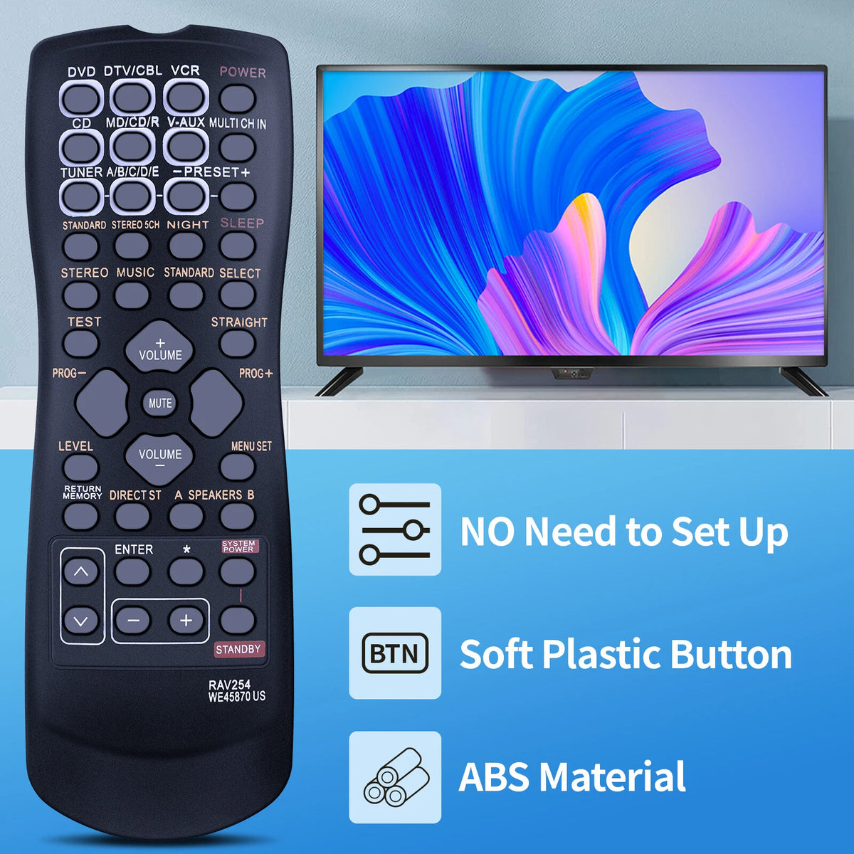 RAV254 Remote Control For Yamaha AV Receiver RX-V350 HTR-5730 RX-V359 RXV350