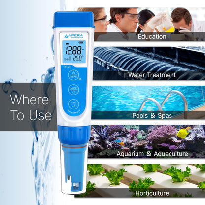 APERA INSTRUMENTS AI316 Premium Series PC60 5-in-1 Waterproof pH/EC...