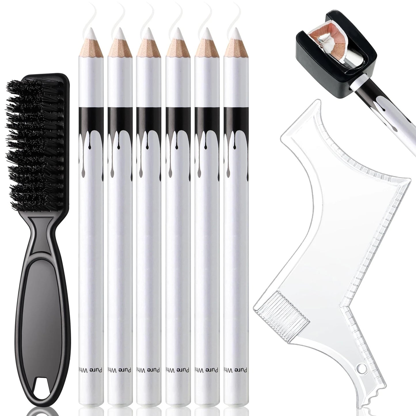 Noerrors White Barber Pencil for Lineup Magic Standard Size,