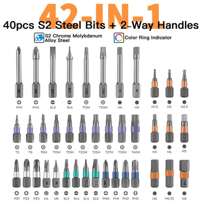 Faireach 42 in 1 Magnetic Screwdriver Set, DIY Ratchet Medium, 42 1-gray
