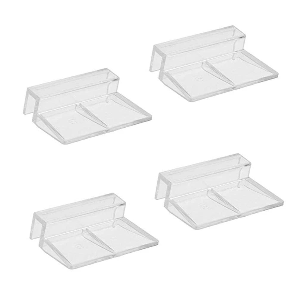 Haulonda 4pcs Clear Color Acrylic Aquarium Fish Tank Glass Cover Clip 5mm