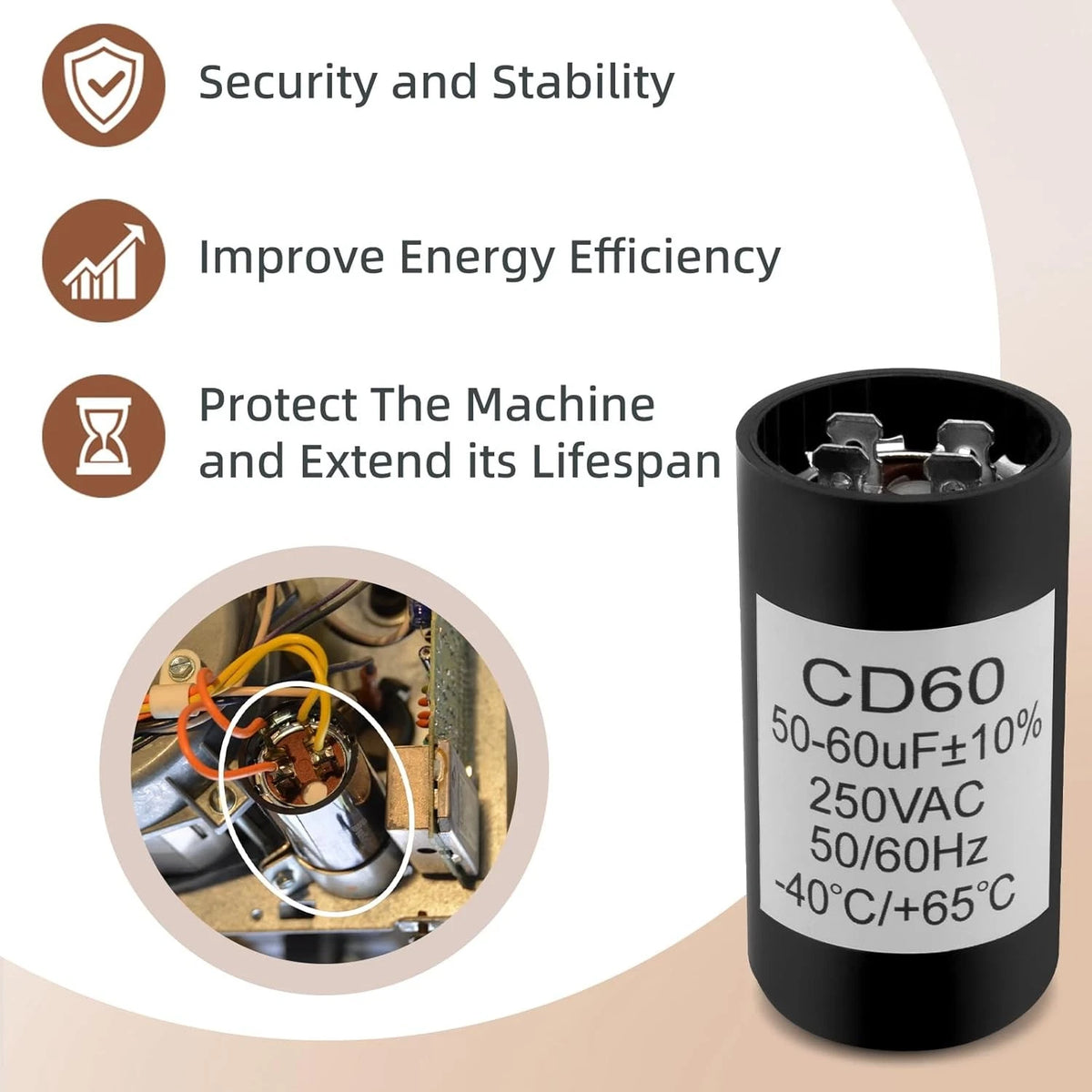 X-18004-b Capacitor Compatible with Genie 18004B Garage Door Opener Motor,...
