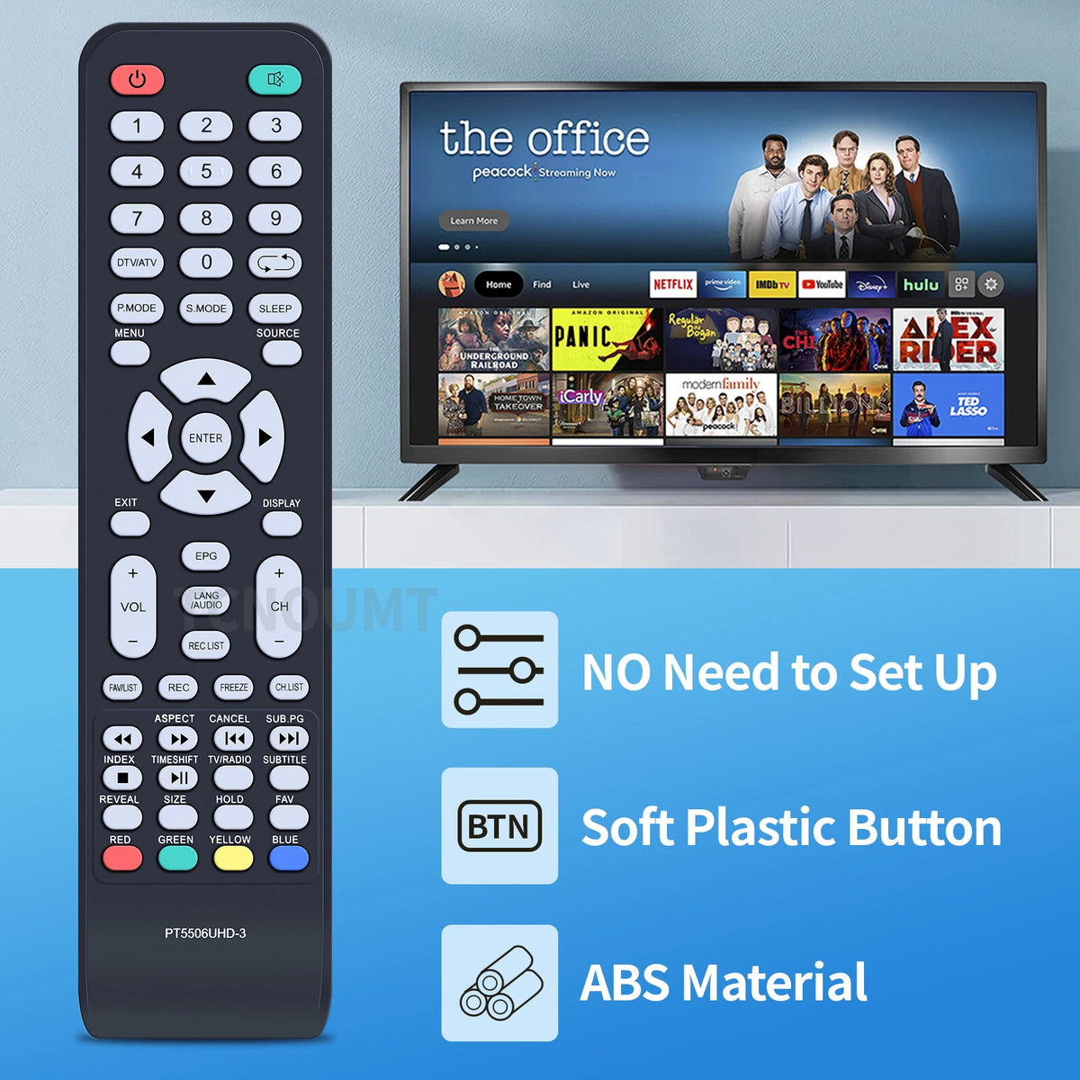For Platinum LED LCD HDTV PT5506UHD PT5518LED PT3219LED PT4808LED Remote Control