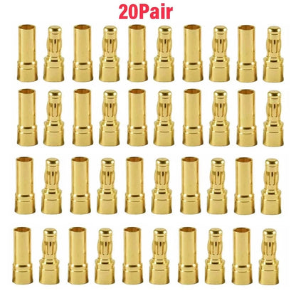 40pcs 3.5mm Gold Bullet Banana Connector Plug   for RC Motor ESC Battery