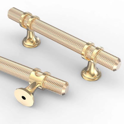 Asidrama 10 Pack 3 Inch(76mm) Knurled Brushed 3" Hole Center, Brass