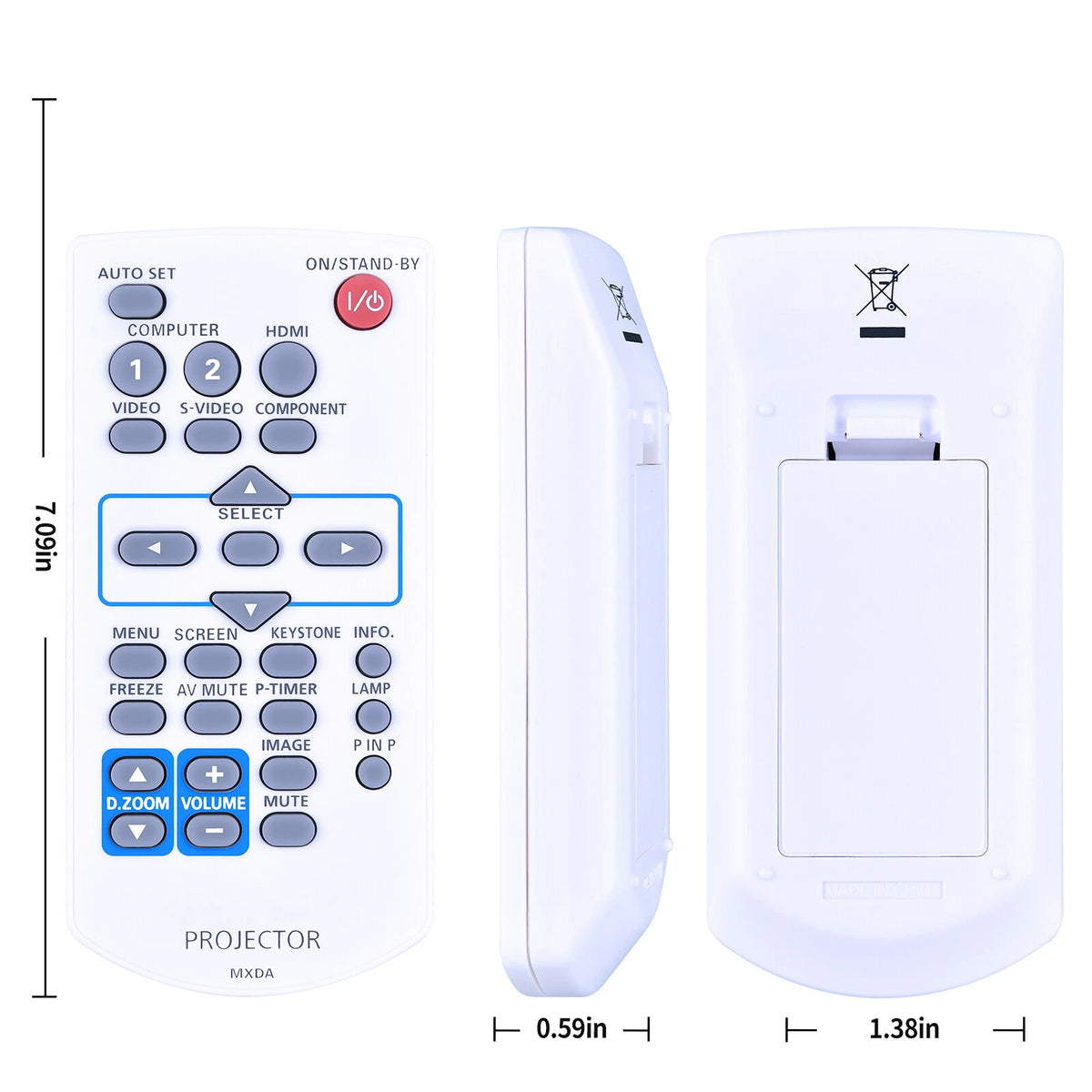 MXDA Replaced Remote Control Compatible with Panasonic LCD Projector
