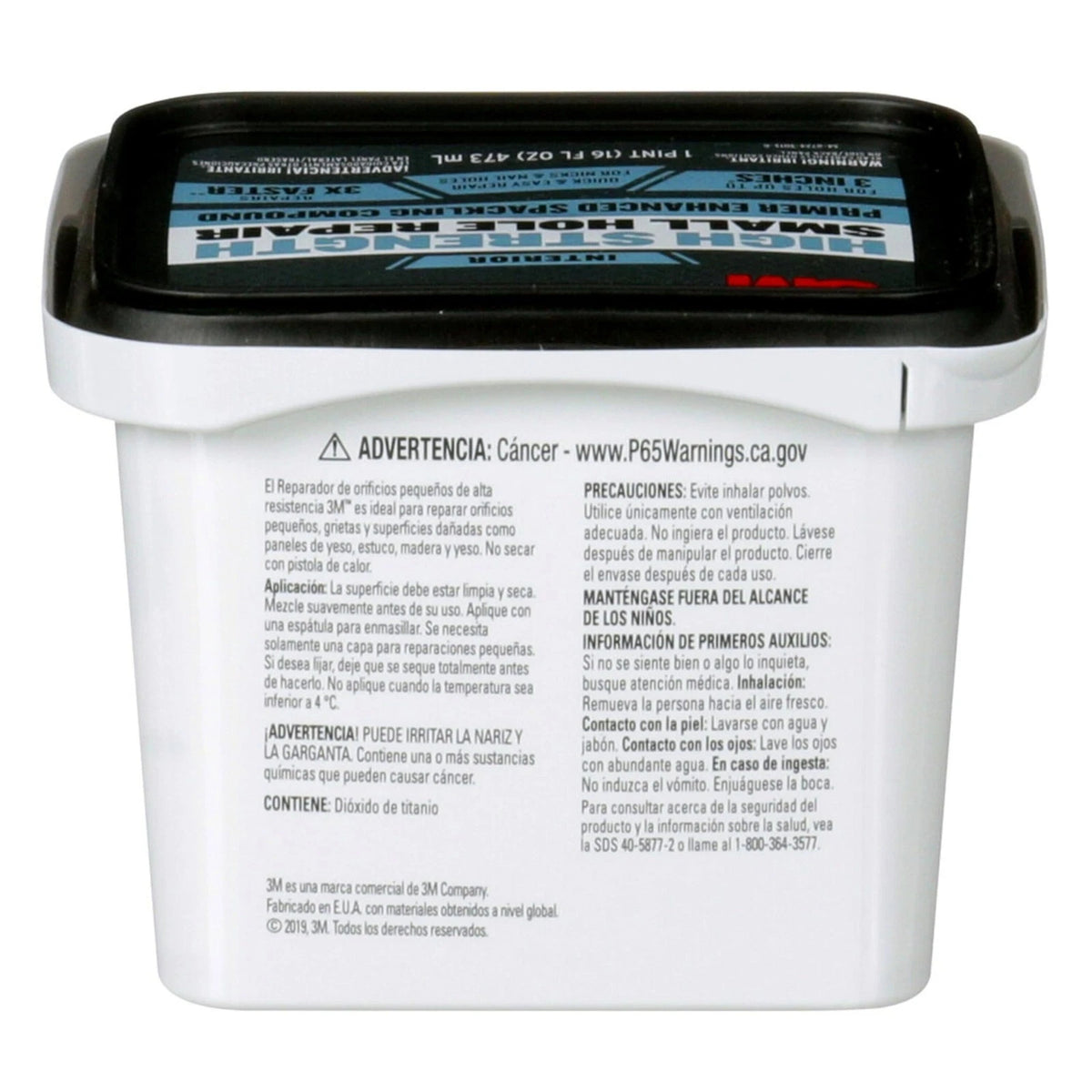 3M High Strength Spackling Compound, 16 oz., Small 16 Fl Oz (Pack of 1), Gray