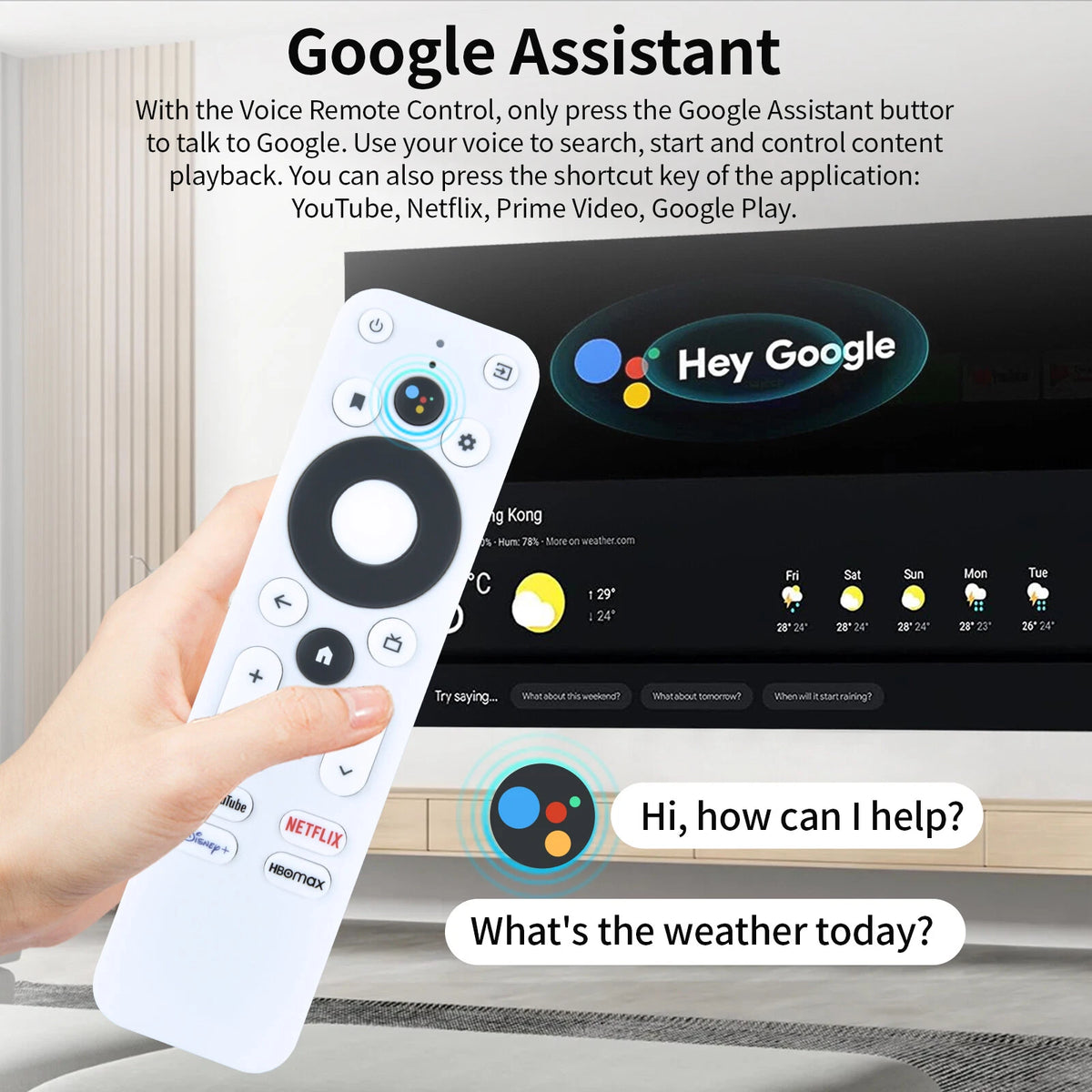 Voice Remote Control 100026240 For ONN Android TV FHD Streaming Stick Device