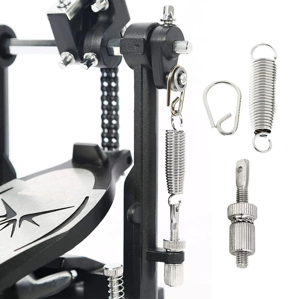 TUOREN 2 Sets Bass Drum Pedal Spring Tension Assembly Kick Foot...