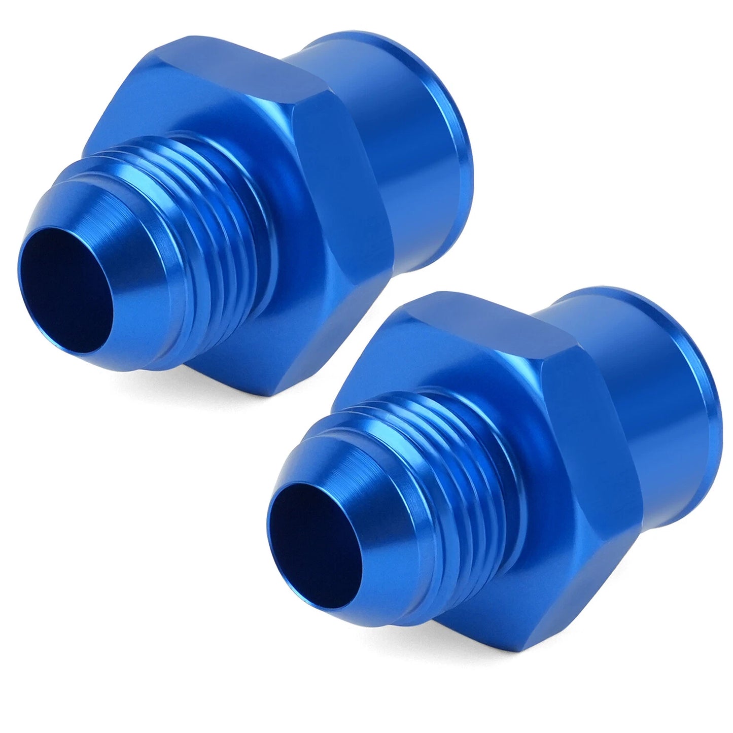 ‌SBC Valve Cover 10AN Fittings Kit Blue Aluminum Adapter 2 Pack