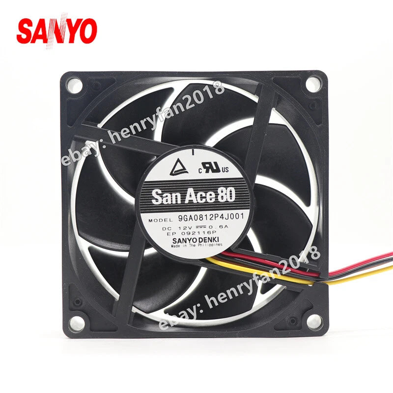 SANYO 9GA0812P4J001 SanAce Axial Fan 12V 0.6A 80*80*25MM 4-wire PWM Cooling Fan