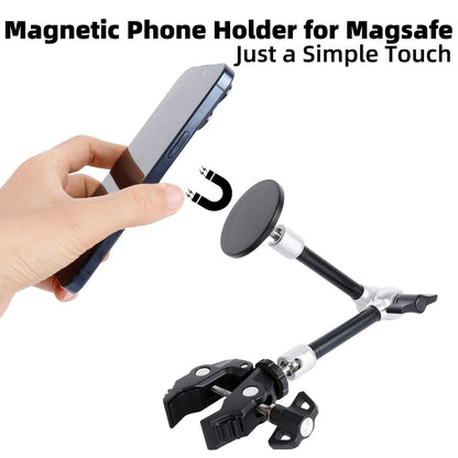 FPN All-Metal Magnetic Phone Holder with Super Clamp&10″ Long Arm for...