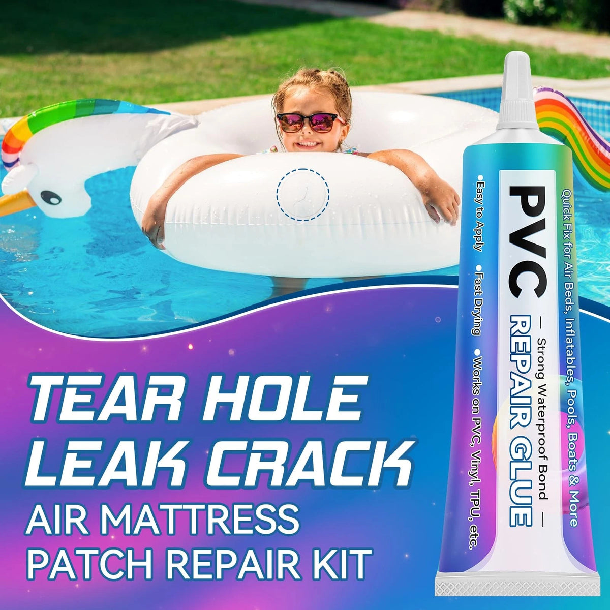 Air Mattress Patch Kit, Invisible Seamless Inflatable Repair Kit Transparent