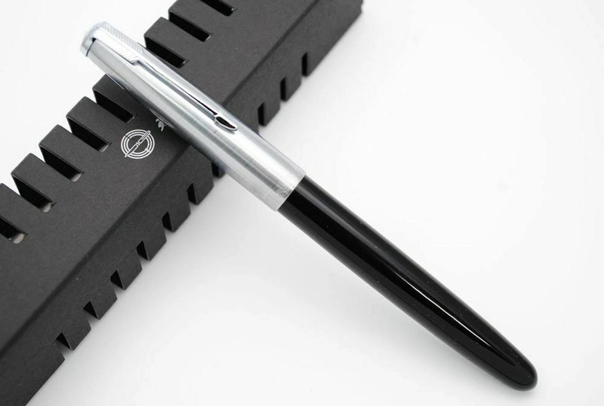 Black 138mm Wing Sung 601 Steel Cap Vacumatic Fountain Pen F Nib 0.5mm Ink Pen;